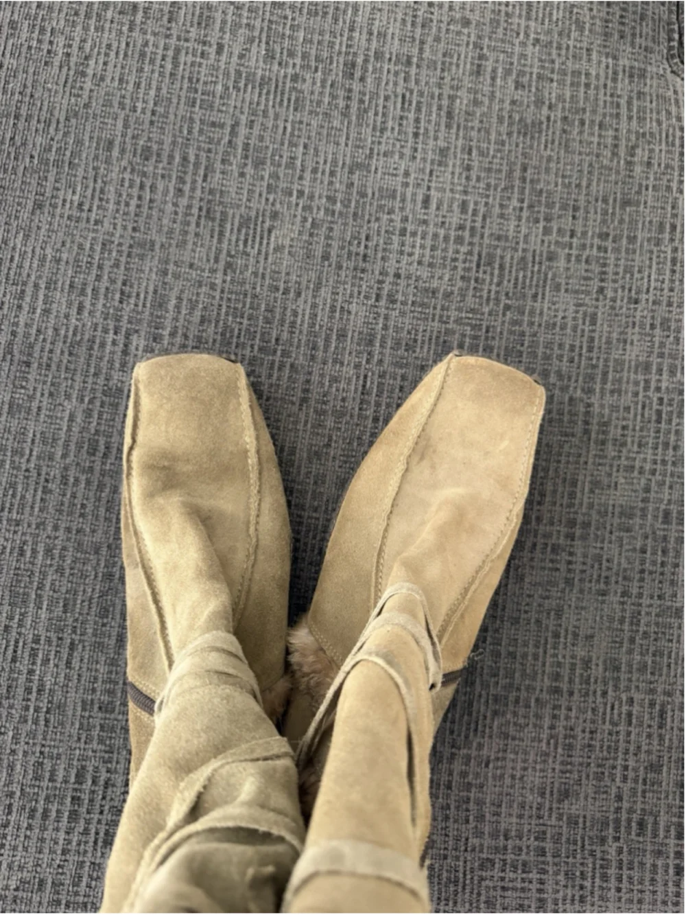 VINTAGE WOMEN’S ELLE FUR LINED SUEDE BOOTS GREEN SIZE 42 EU 11 US MEN’S 9 US